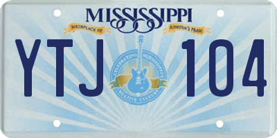 MS license plate YTJ104