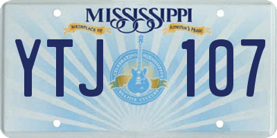 MS license plate YTJ107