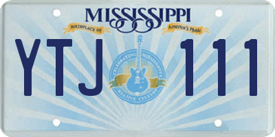 MS license plate YTJ111