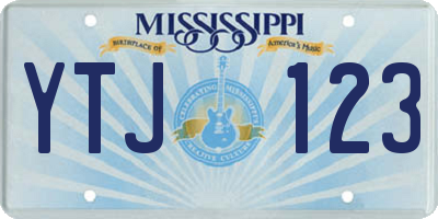 MS license plate YTJ123