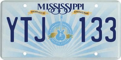 MS license plate YTJ133