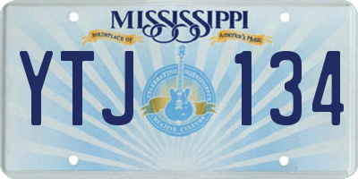 MS license plate YTJ134