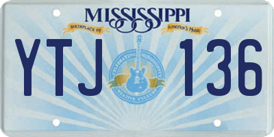 MS license plate YTJ136