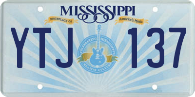 MS license plate YTJ137