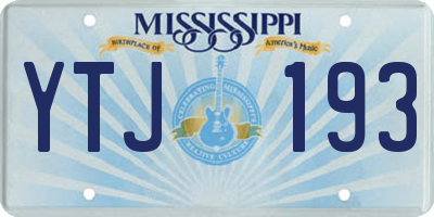 MS license plate YTJ193