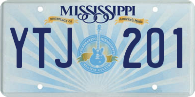 MS license plate YTJ201