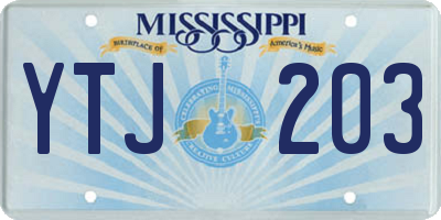 MS license plate YTJ203