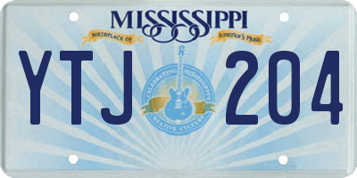 MS license plate YTJ204