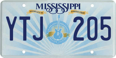 MS license plate YTJ205