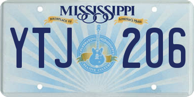 MS license plate YTJ206