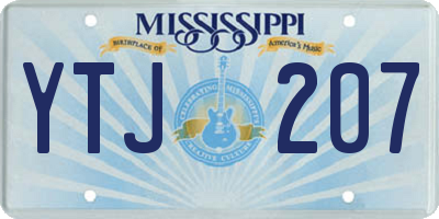 MS license plate YTJ207