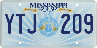 MS license plate YTJ209