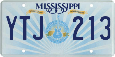 MS license plate YTJ213