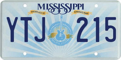 MS license plate YTJ215