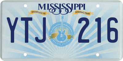 MS license plate YTJ216