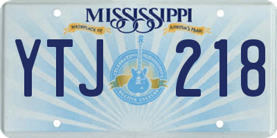 MS license plate YTJ218