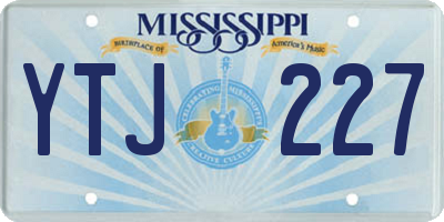 MS license plate YTJ227