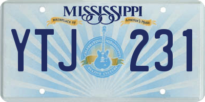 MS license plate YTJ231