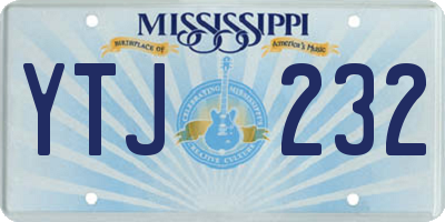 MS license plate YTJ232