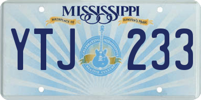 MS license plate YTJ233