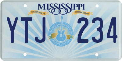 MS license plate YTJ234