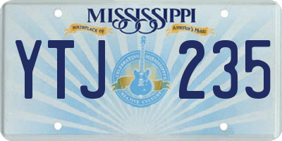 MS license plate YTJ235
