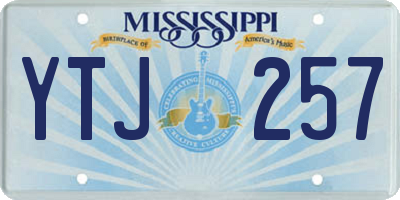 MS license plate YTJ257
