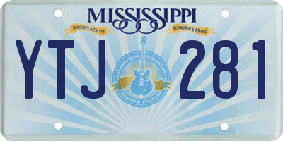 MS license plate YTJ281