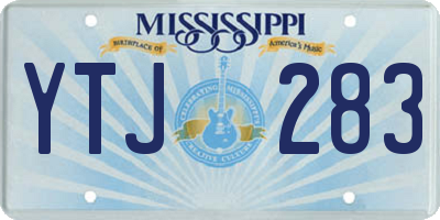 MS license plate YTJ283