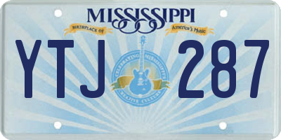 MS license plate YTJ287
