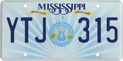 MS license plate YTJ315