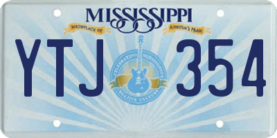 MS license plate YTJ354