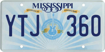 MS license plate YTJ360