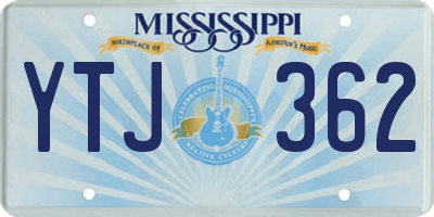 MS license plate YTJ362
