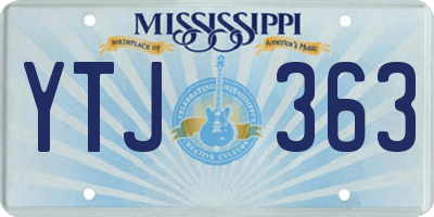 MS license plate YTJ363