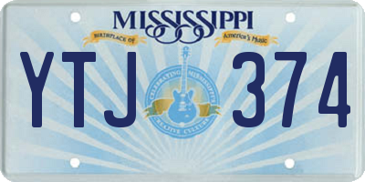 MS license plate YTJ374