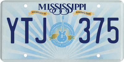 MS license plate YTJ375