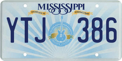 MS license plate YTJ386