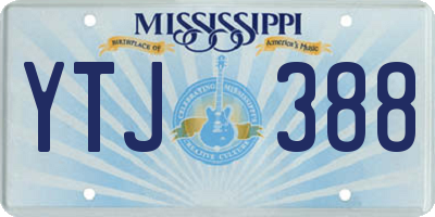 MS license plate YTJ388