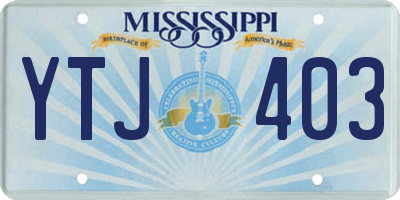 MS license plate YTJ403