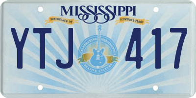 MS license plate YTJ417