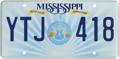 MS license plate YTJ418