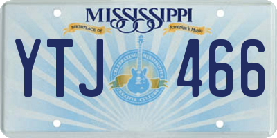 MS license plate YTJ466