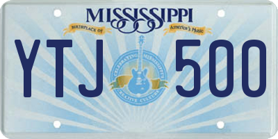MS license plate YTJ500