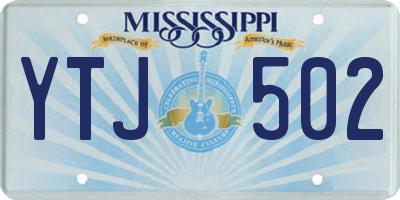 MS license plate YTJ502