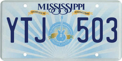 MS license plate YTJ503