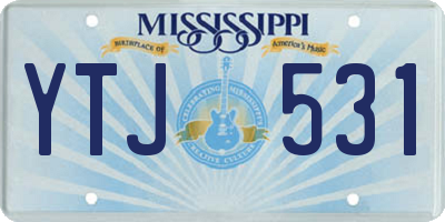 MS license plate YTJ531