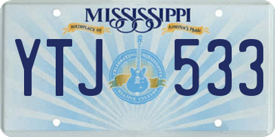 MS license plate YTJ533