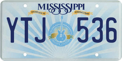 MS license plate YTJ536