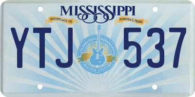 MS license plate YTJ537